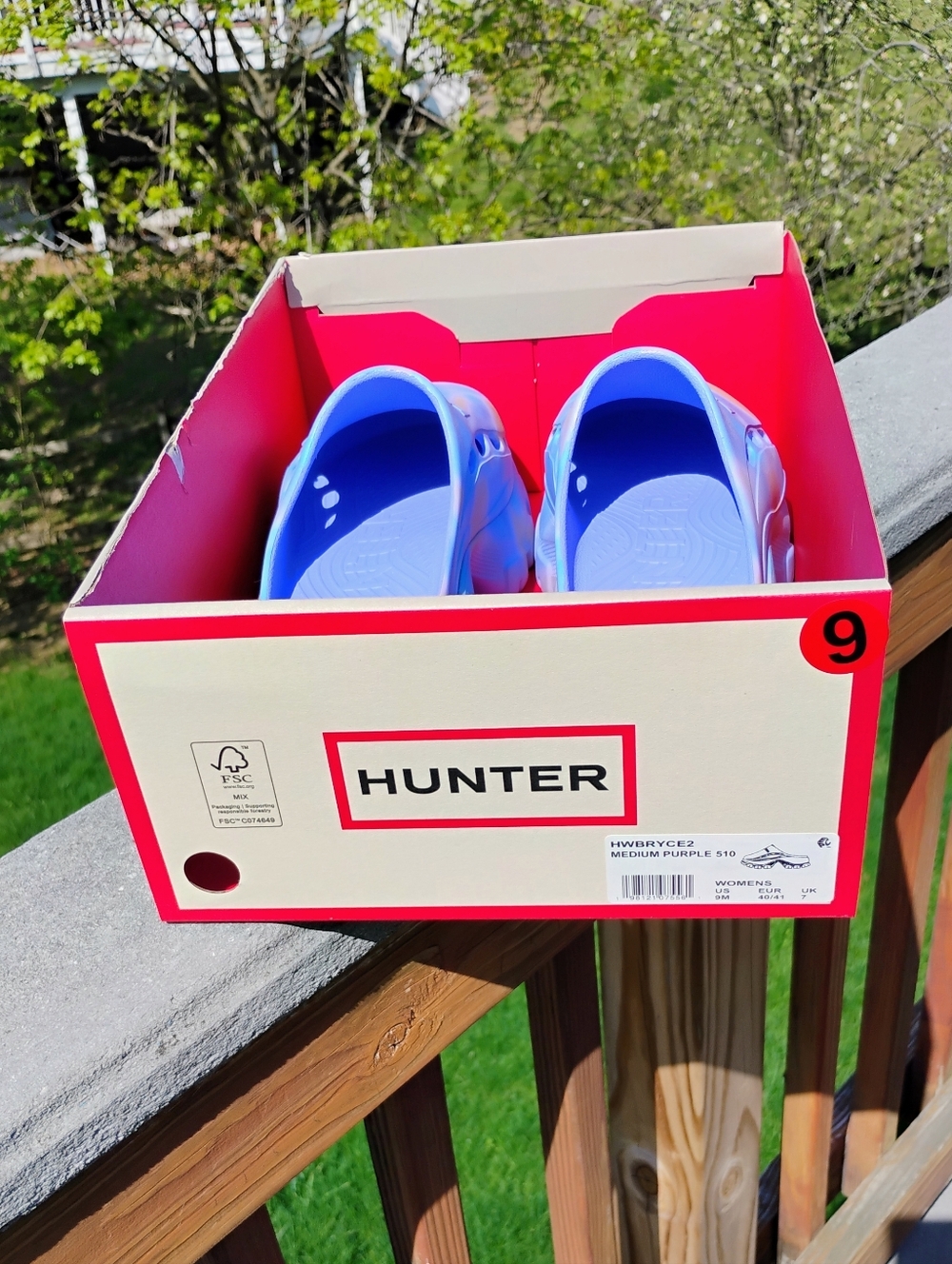 NWT Hunter Pastel Tie Dye Platform Clogs Mules Sandals Chunky Wedge Slip On - 9 - Picture 2 of 12